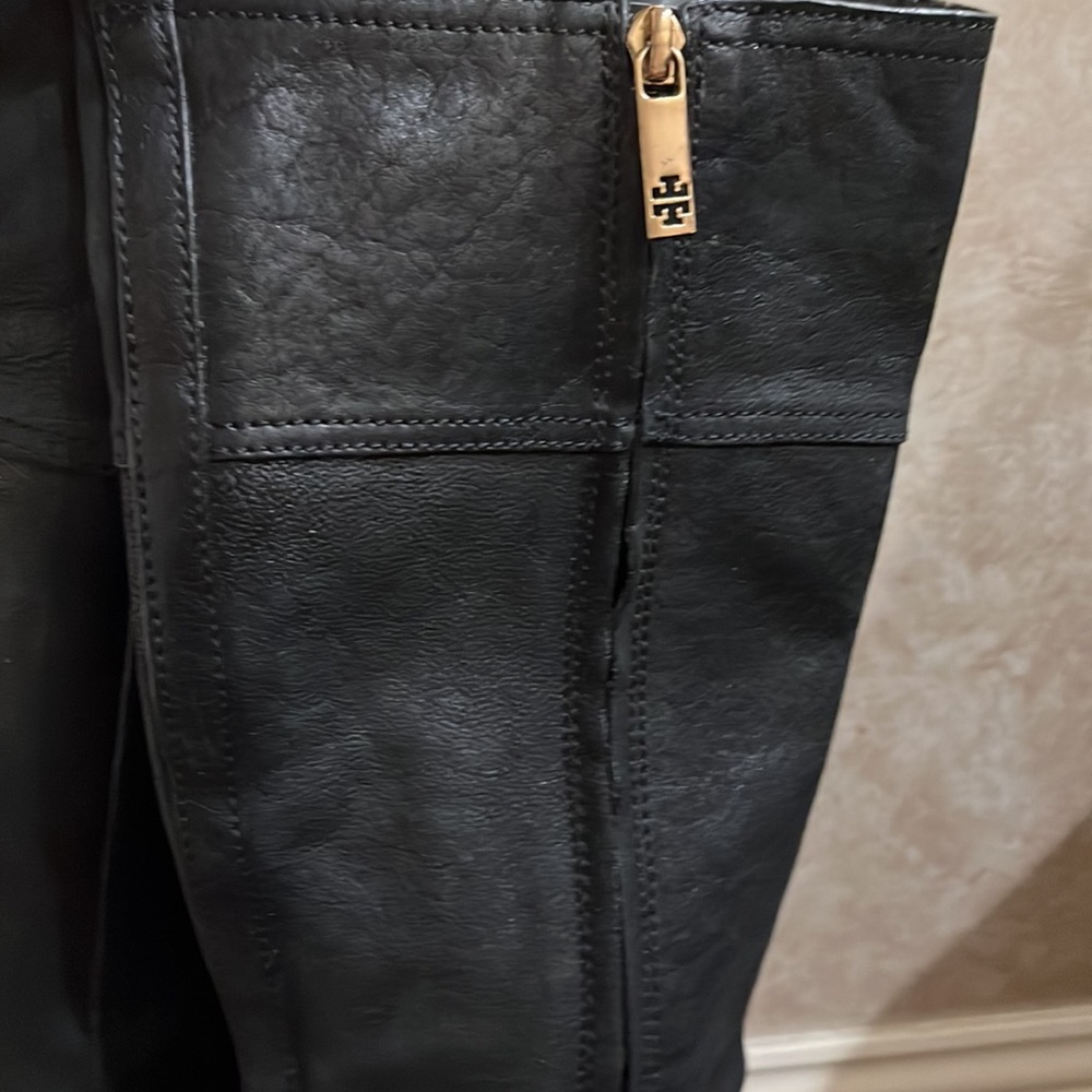 Tory Burch high heel leather boots. - Picture 7 of 11